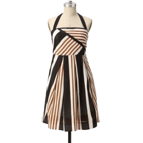 Anthropologie Moulinette Soeurs Edges Angles Striped Halter Slip Dress - 4 - Picture 15 of 15